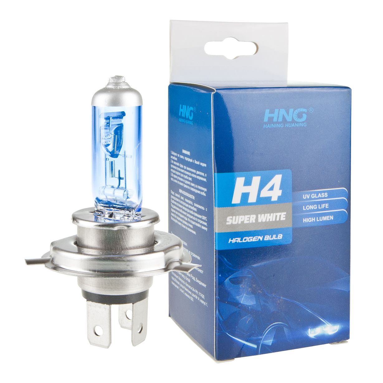 Автолампа H4 (60/55) P43t  SUPER WHITE 5500K 12V HNG /1/10/250