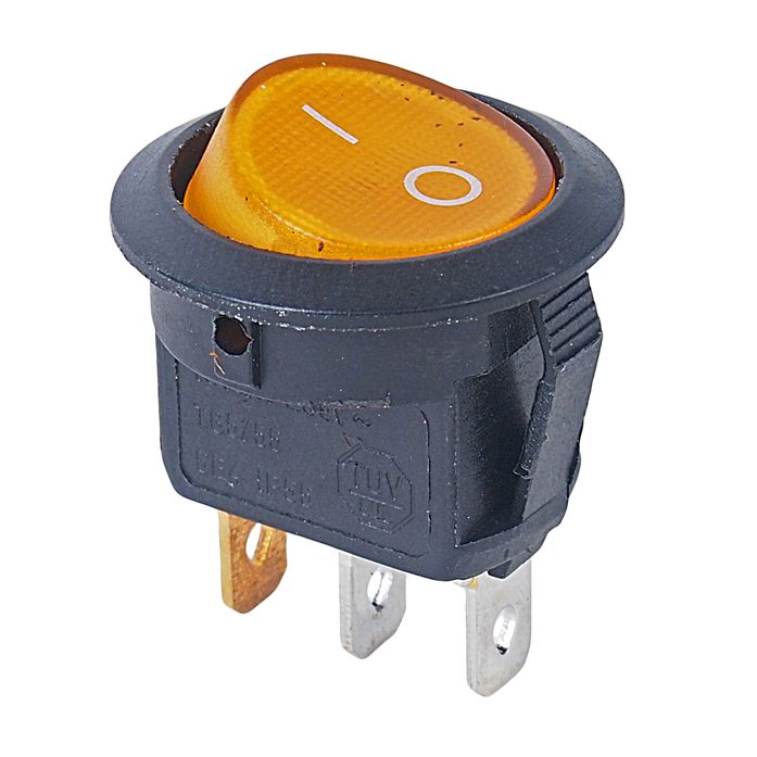Переключатель ПК-214 (круглый) 2-х позиционный, с подсветкой 12V /1/100