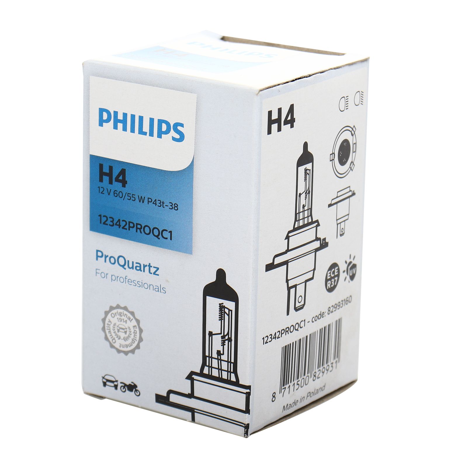 Автолампа H4 (60/55) P43t-38  ProQ12V PHILIPS /1/10/