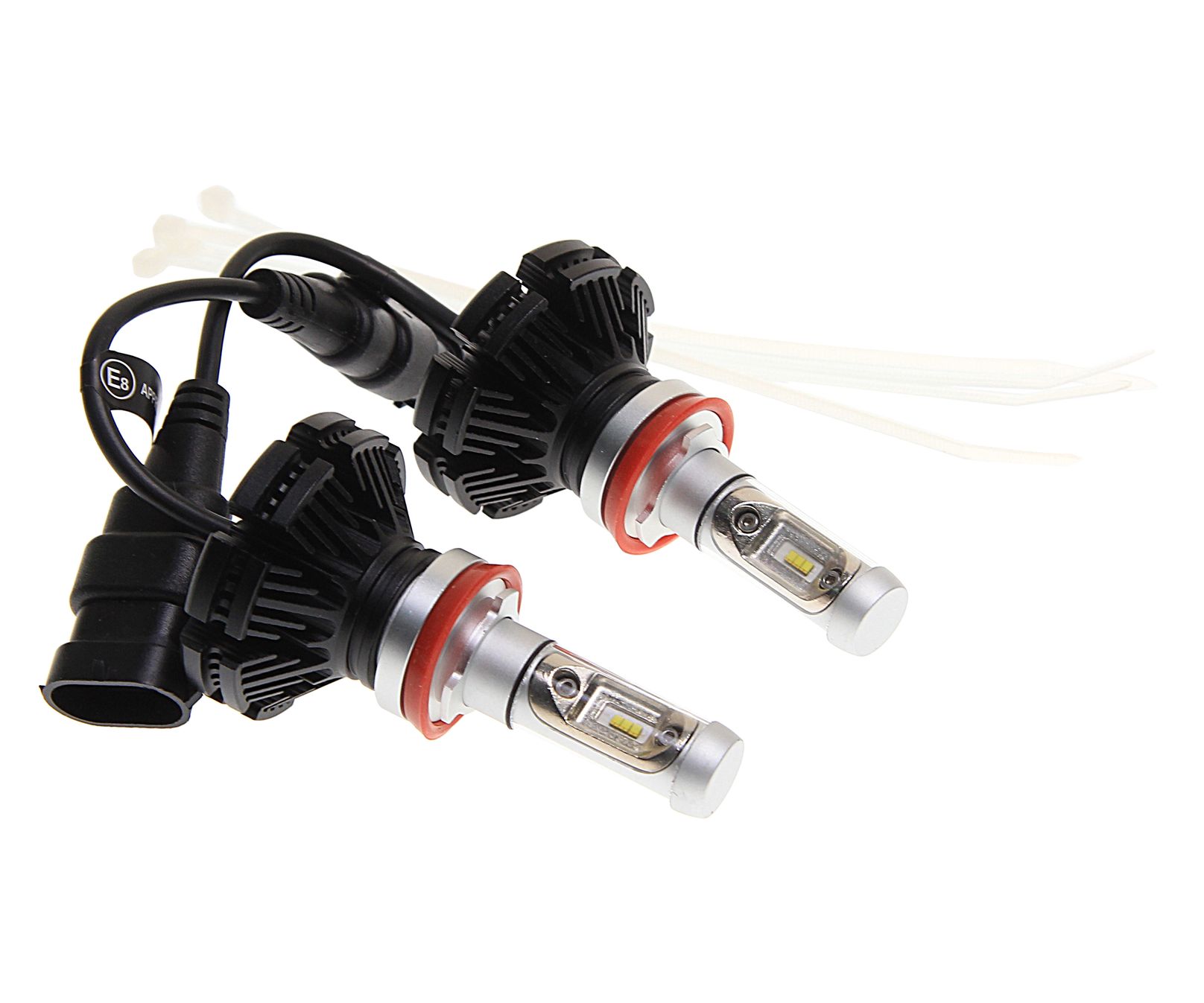 Автолампа H11 BRIGHT WHITE 6 SMD 6500K со встроенным блоком (2шт) 12-24V 5000лм MEGAPOWER /1/10