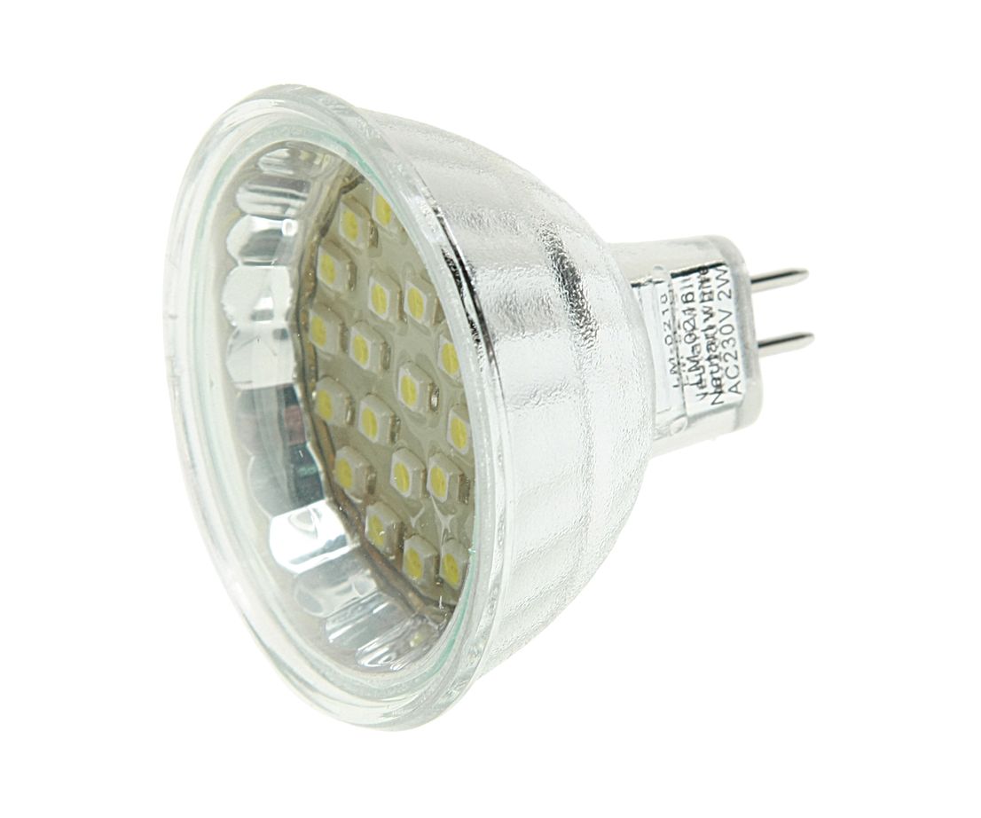 Лампа светодиодная LM-0216-MR16 NEUTRAL WHITE 24 SMD LED 2W=20W угол освещения 120° (49мм, Ø50мм) 170-240V MEGA LIGHTING /1/20/100 OLD