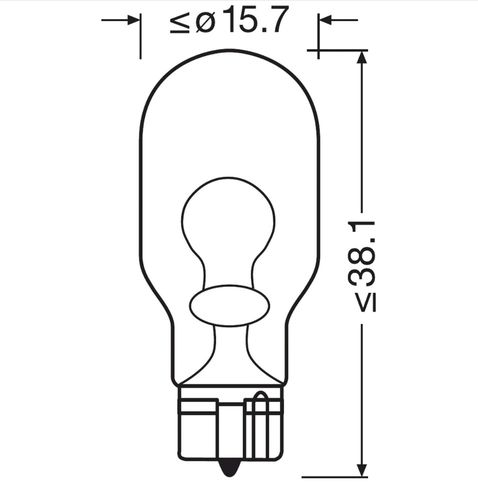 Автолампа W16W (W2.1*9.5d) 12V OSRAM /10/50 HIT