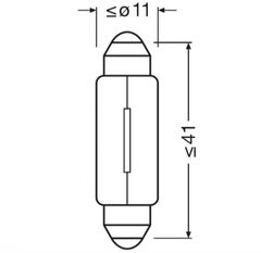 Автолампа C10W (SV8.5/8) 41мм 12V OSRAM /10/50