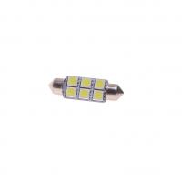 Автолампа C10W (SV8,5) 6 SMD 5050 WHITE 6000K 39мм 120лм   12V MEGAPOWER /10 /100
