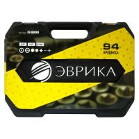 Набор торцевых головок ER-80094 1/4"&1/2"DR 6-гранный 94 предмета  ЭВРИКА 1/3