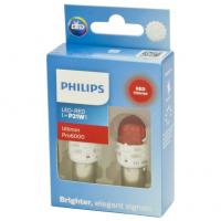 Автолампа P21W (BA15S) LED RED Ultinon Pro6000 75Лм (2шт) 12V PHILIPS /1