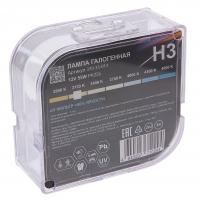 Автолампа H3 (55) PK22s +50% (бокс, 2шт) 12V MEGAPOWER /1/10