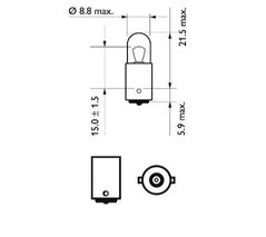 Автолампа T4W (BA9s) 12V PHILIPS /10/200 HIT