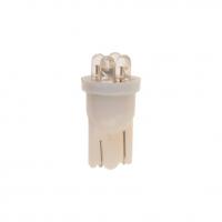 Автолампа T10W (W2,1x9,5d) 4 LED WHITE 6000K 28лм   12V MEGAPOWER /10 /100