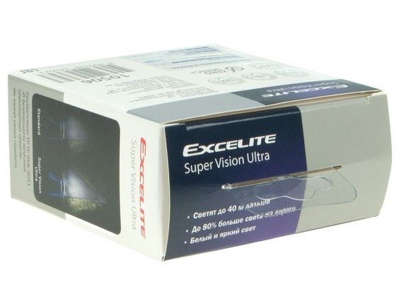 Автолампа H4 (60/55) P43t+80% SUPER VISION ULTRA (2шт) до 3500K 12V EXCELITE /1/10/100 NEW