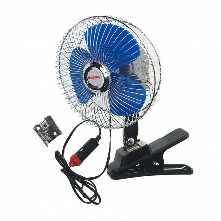 Вентилятор M-502C 16см (6") с решеткой металл на прищепке 12V MEGAPOWER /1/12 HIT