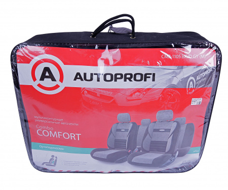 Чехлы на сиденье COMFORT COMBO CMB-1105 BLACK/DARK GREY (M) мультиконтурные велюр (11шт) AUTOPROFI /1/5