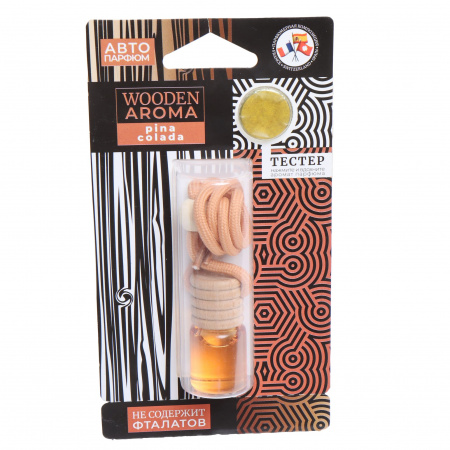 Ароматизатор воздуха FTE-WA-07 WOODEN AROMA (pina colada) подвесной, с деревянной крышкой FOUETTE /1/20