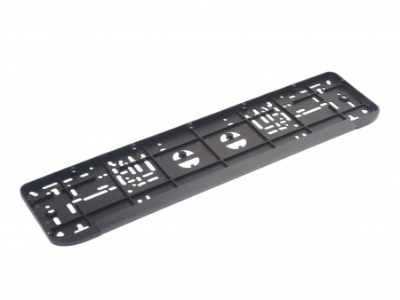 Рамка для номерного знака AB-010 (113/3-ч) BLACK с нижней защелкой без надписи /1/30