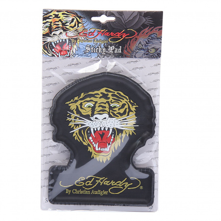 Коврик антискатный EH-00228B "TIGER" BLACK на панель приборов 17х13см ED HARDY (США) /1/16  OLD