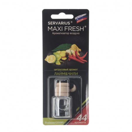 Ароматизатор воздуха HMF-25 MAXI FRESH (лайм и чили) жидкостный подвесной, деревянная крышка 5мл /1/64