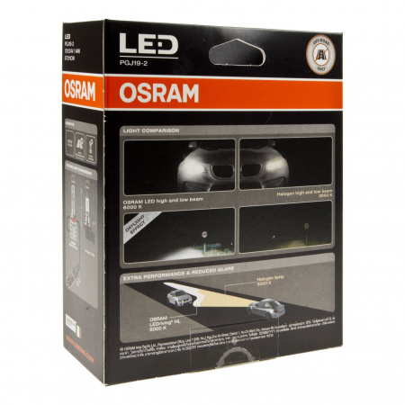 Автолампа H11 (14) PGJ19-2 LED COOL WHITE 6000K (2шт) 12V/24V OSRAM /1/10/100