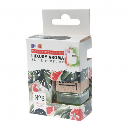 Ароматизатор воздуха FTE-LAE-08 LUXURY AROMA ELITE PERFUME (по мотивам Lacoste-L.12.12 Blanc) подвесной, с деревянной крышкой FOUETTE /1/30