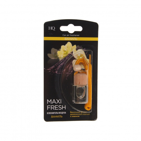 Ароматизатор воздуха HMF-6 MAXI FRESH (ваниль) жидкостный подвесной, деревянная крышка 5мл /1/64