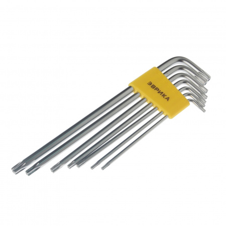 Набор ключей TORX ER-25107XLT: Г-образных экстра длинных T10-T40 7пр. ЭВРИКА /1/12/60
