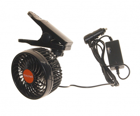 Вентилятор HX-602 12см (4.5") 24V (6.5W) диммер, на прищепке, с регулируемыми углами обдува black/orange MITCHELL 1/24