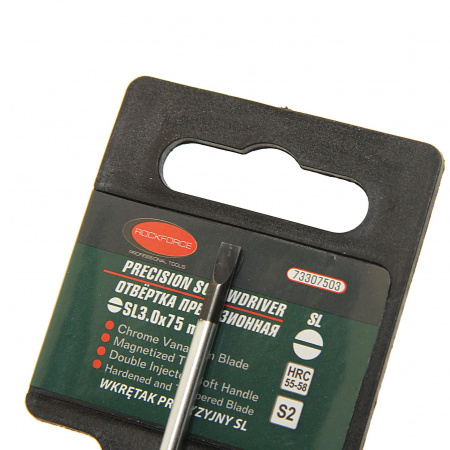 Отвертка шлицевая RF-73307503 ювелирнаяя SL3.0х75мм ROCKFORCE /1/10