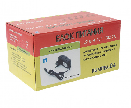 Зарядное устройство ВЫМПЕЛ-04 (блок питания,12В, 2А, разьем питания 5.5 мм) ОРИОН /1/4