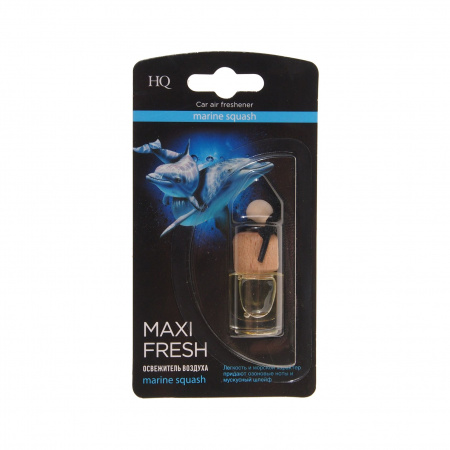 Ароматизатор воздуха HMF-20 MAXI FRESH (marine sguash) жидкостный подвесной, деревянная крышка 5мл /1/64