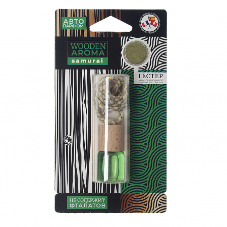 Ароматизатор воздуха FTE-WA-03 WOODEN AROMA (samurai) подвесной, с деревянной крышкой FOUETTE /1/20