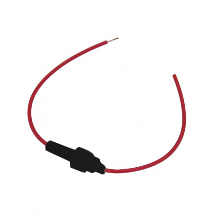 Держатель предохранителя цилиндрического FHC-1058 BLACK (пластик) с красным проводом TX /10/100