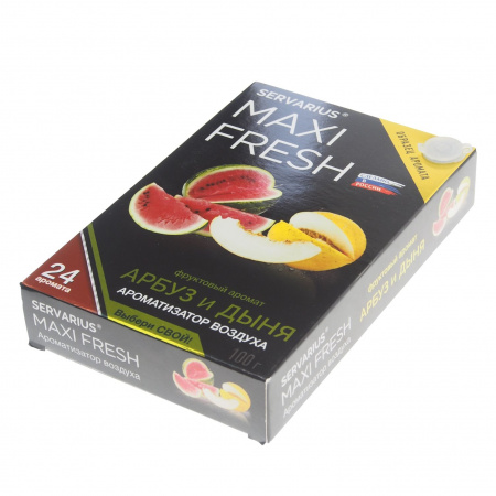 Ароматизатор воздуха MF-102 MAXI FRESH (арбуз и дыня) гелевый, под сиденье 100гр /1/40