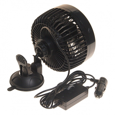Вентилятор HX-704 16см (6") 24V (12W) диммер, на вакуумной присоске, с регулируемыми углами обдува black/orange MITCHELL 1/24