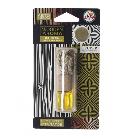 Ароматизатор воздуха FTE-WA-09 WOODEN AROMA (ваниль цветочная) подвесной, с деревянной крышкой FOUETTE /1/20