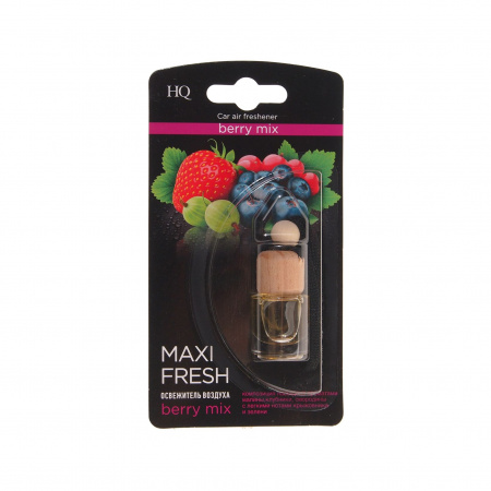 Ароматизатор воздуха HMF-7 MAXI FRESH (berry mix) жидкостный подвесной, деревянная крышка 5мл /1/64