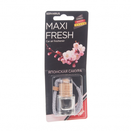 Ароматизатор воздуха HMF-43 MAXI FRESH (японская сакура) жидкостный подвесной, деревянная крышка 5мл /1/64