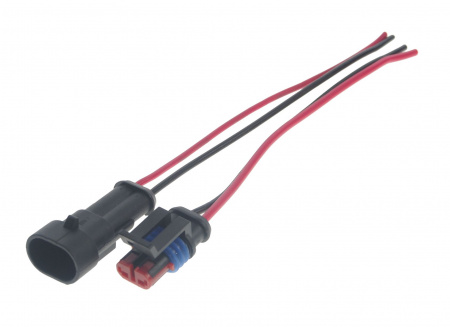 Разъем соединительный 1.5мм 2-клеммный (м+п) герметичный с проводом в сборе