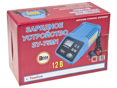 Зарядное устройство ЗУ-75М1 для АКБ 12V (0-10A) ручной режим 220V ТАМБОВ /1 HIT