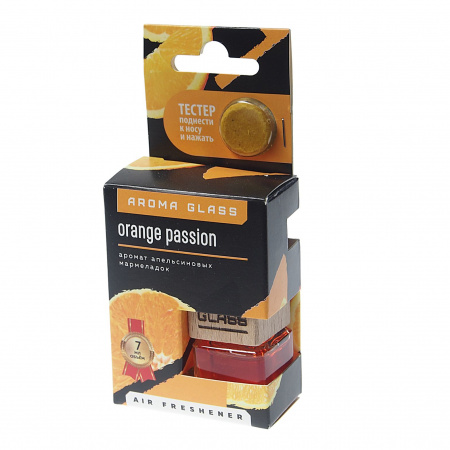Ароматизатор воздуха FTE-AG-05 AROMA GLASS (orange passion) подвесной в стеклянном флаконе FOUETTE /1/30