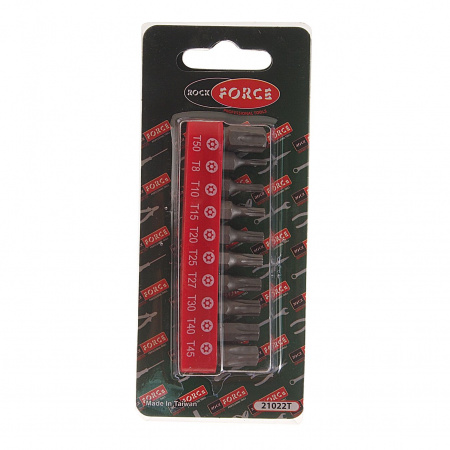 Набор вставок RF-21022T: 1/4"DR TORX T8H-T50H (с отверстием) 10пр. ROCKFORCE /1/100