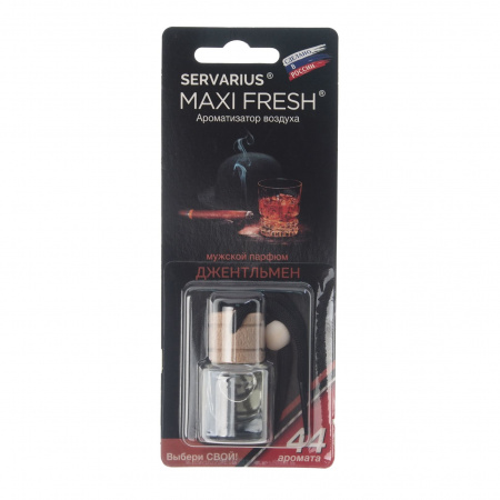 Ароматизатор воздуха HMF-10 MAXI FRESH (джентельмен) жидкостный подвесной, деревянная крышка 5мл /1/64
