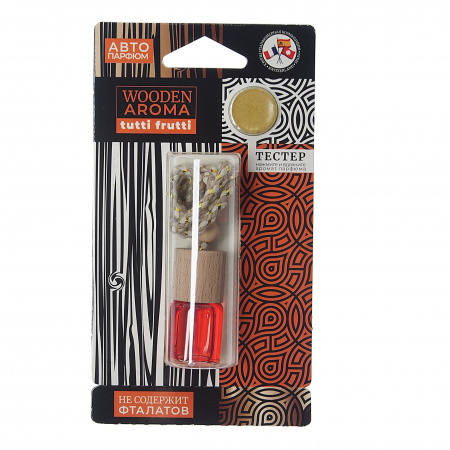 Ароматизатор воздуха FTE-WA-13 WOODEN AROMA (tutti frutti) подвесной, с деревянной крышкой FOUETTE /1/20